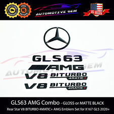 Gls63 Amg V8 Biturbo 4matic Rear Star Emblem Black Badge Combo Set X167 2020