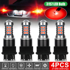 4x 3157 Red Led Bright Strobe Flash Blinking Brake Stop Tail Parking Light Bulbs
