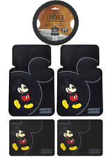 5pc Mickey Mouse Classic All Weather Floor Mats Steering Wheel Cover Gift Set