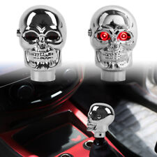 Universal Chrome Skull Gear Shift Knob Manual Lever Stick Red Eyes Led Lights