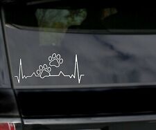 Paw Print Lifeline Vinyl Decal Sticker Car Window Bumper Dog Cat Love Heartbeat