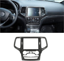 Carbon Fiber Gps Navigation Panel Cover Trim For Jeep Grand Cherokee 2014-2018