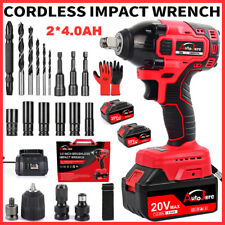 20v 550nm Cordless Impact Wrench 12 High Torque Brushless Drill Wbattery New
