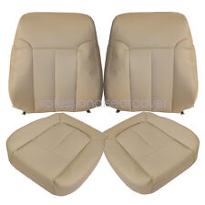 Driver Passenger Perforated Leather Seat Cover Tan For 09-14 Ford F150 Lariat