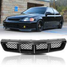 Fit For 1999-2000 Honda Civic Mug Style Front Bumper Black Mesh Grille Grill