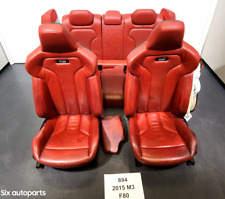  15-18 Oem Bmw F80 F30 Sedan Red Leather Interior Heated Seats Set Note