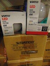 Lot Of 6 Satco Led G25 Light Bulb Globe 6w 40w Soft White 450l 25000 Hrs