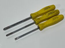 Snap-on Tools Usa 3pc Yellow Hard Handle Mini Precision Screwdriver Set - Rare