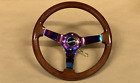 Sale Nrg Steering Wheel Classic Wood Grain 350mm Neochrome Spoke 3 Deep Dish