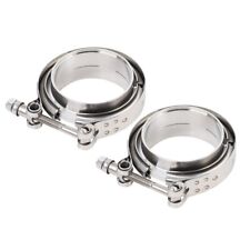 Lokocar 2.25 Inch V Band Clamp With Flange Male Female Stainless Steel 2pcs