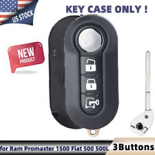 Flip Remote Key Shell Case Fob 3 Button For Ram Promaster 1500 For Fiat 500 500l