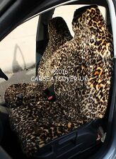 Leopard Luxury Faux Fur Car Seat Covers - Front Pair- Universal Fit