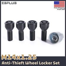 4 Pc Bmw Wheel Lock M14x1.25 Black 28mm Fit 12345678imx-series Etc.