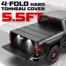 4-fold 5.55.6ft Truck Bed Hard Tonneau Cover For 2004-15 Nissan Titan W Lamp