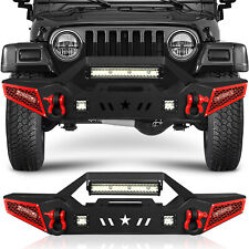 Eyouhz Textured Front Bumper Compatible With 1987-2006 Jeep Wrangler Tj Yj Lj