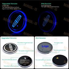 For Lincoln Colorful Led Car Cup Holder Pad Mat Interior Atmosphere Lights 2pcs