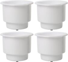 4pcs Plastic Cup Drink Can Holder Wdrain For Boat Car Marine Rv Truck White