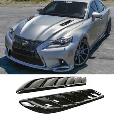 2x Universal Gloss Black Racing Front Hood Side Vent Cover Scoop Trim