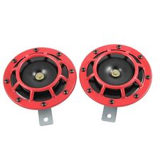 Red Super Loud Blast Tone Grill Mount 12v Electric Compact Car Horn 335hz400hz