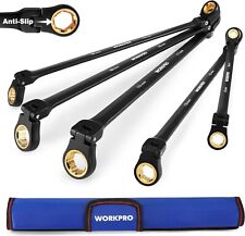 Workpro Extra Long Flex-head Ratcheting Wrench Set 5-piece Anti-slip Wpouch