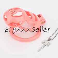 Lotus-shaped Pink Chastity Cage Key Necklace Integrated Locks Key Holder Games