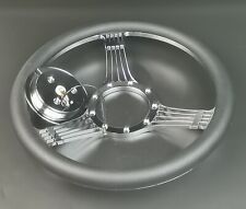 14 Billet Chrome Banjo Style Steering Wheel And Horn Button 9 Hole
