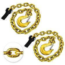 2-pack Grade 80 Trailer Safety Chain 35 Inch With 38 Clevis Snap Hook