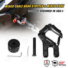 Clevis Slip Hook And 8t Rubber Stopper Set For Synthetic Winch Rope For Atv Utv