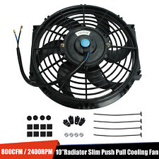 10 Inch Universal Slim Fan Push Pull Electric Radiator Cooling 12v 80w 2400 Rpm