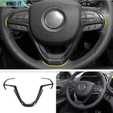 For 2014-21 Jeep Grand Cherokee Carbon Fiber Style Car Steering Wheel Cover Trim