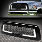 Led Drl Honeycomb Meshfor 10-18 Ram 2500 3500 Glossy Front Bumper Grill Grille