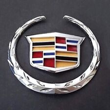 For Cadillac Rear Grille 4 Emblem Hood Badge Logo Chrome Symbol Ornament Silver