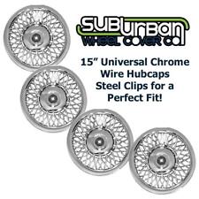Universal Fitting 15 Chrome Wire Hubcaps Wheel Covers 1215 Brand New Set4