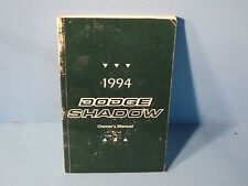 94 1994 Dodge Shadow Owners Manual