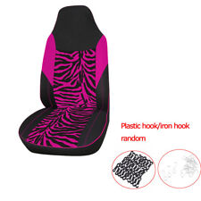 Universal Car Front High Back Bucket Seat Cover Zebra Print Styling Pink Durable