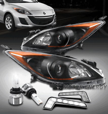 For 10-13 Mazda 3 Mazda3 Projector Black Headlight Headlamp Drl Signalled Bulb