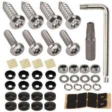 Anti Theft License Plate Screws Stainless Steel Bolt Caps Car Fasteners Tool Kit