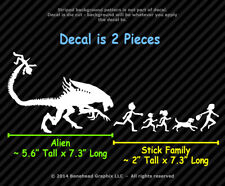 Alien Attacks Stick Family Decal Alien 2 Piece Window Sticker - 25 Colors