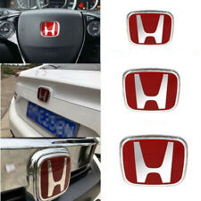 3pcs Frontrearsteering Red H Emblem Badge Fit For Honda Civic 4door 2016-2021