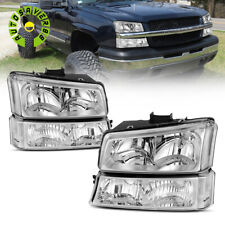 Headlights For 2003-2006 Chevy Silveradoavalanche 1500 2500 3500 Chrome Housing