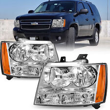 Chrome Headlights For 2007-2014 Chevy Avalanche Suburban Tahoe Leftright Sets