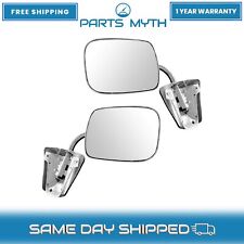 New Stainless Steel Manual Side View Mirrors Lh Rh Set Fits For 1973-91 Chevy
