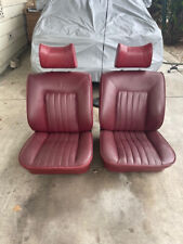 1978-1979 Bmw E23 E12 E24 Early Manual Front Seat Pair Red Leatherette