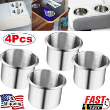 4pcs Stainless Steel Cup Drink Holders Mount For Car Truck Marine Boat Camper Rv