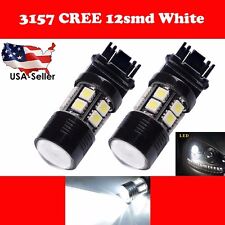 2x 3157 White 6000k Back Up Reverse Projector Cree 12-smd Chip Led Lights Bulbs
