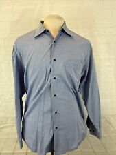 Hugo Boss Mens Light Blue Striped Cotton Blend Dress Shirt 17 - 3435 125