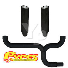 8 Slant Black Double Stack Stainless Pypes Exhaust Kit Chevy 2500 3500 Diesel