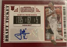 Justin Robinson Virginia Tech Basketball Panini Autograph Rookie Card Red Foil