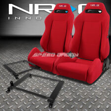 Nrg Type-r Red Reclinable Racing Seatslow Mount Bracket For 01-05 Honda Civic