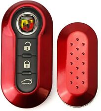 Gloss Red Key Fob Shell Cover For Fiat 500 500l 500x Abarth 3-button Folding Key